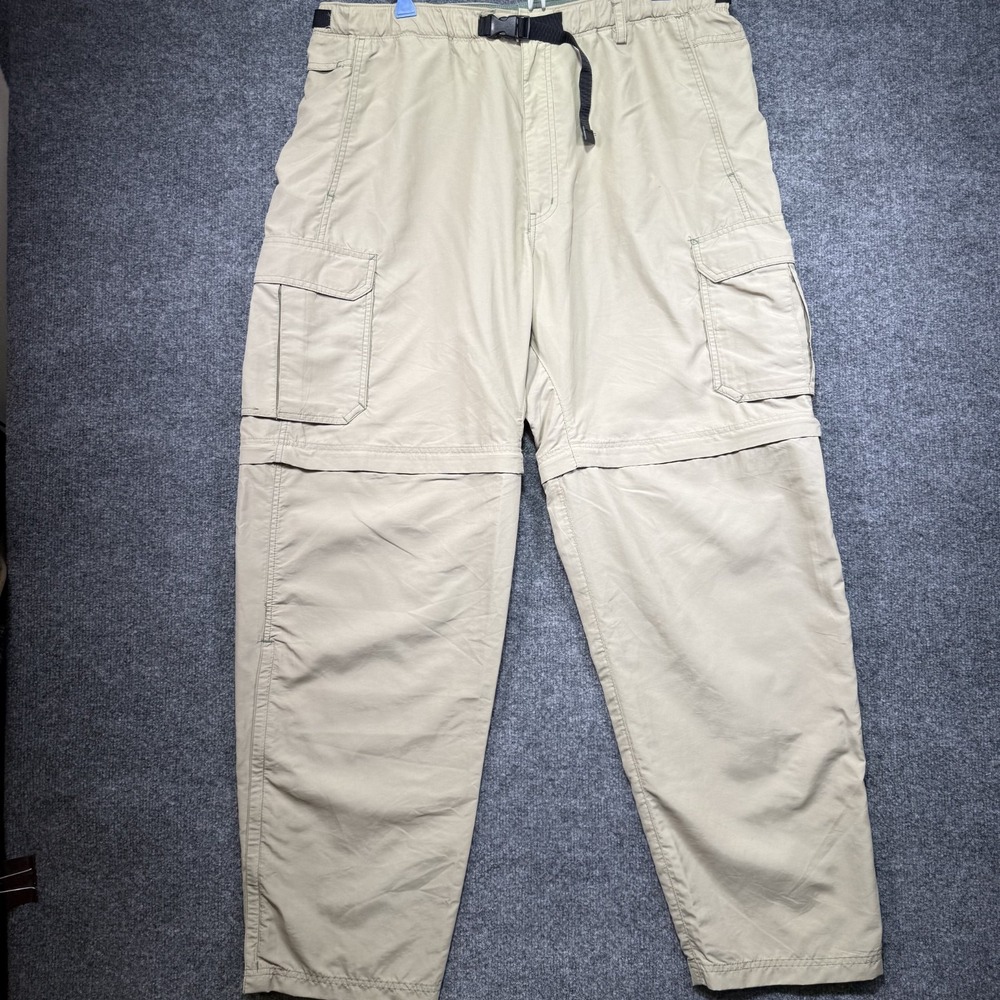 REI Sahara Convertible Pants Men's XL 38x32 Beige Cargo Hiking Outdoor Camping